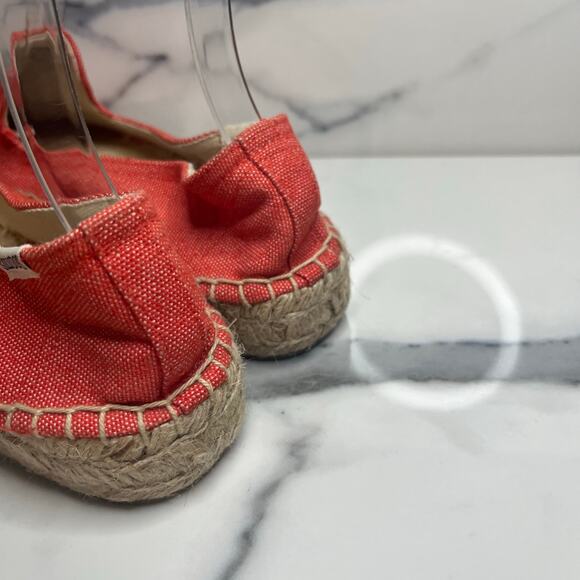 Soludos Women's Coral Orange Beachy Espadrilles Slip-On Flats Sandals Sz 8 - Picture 4 of 5